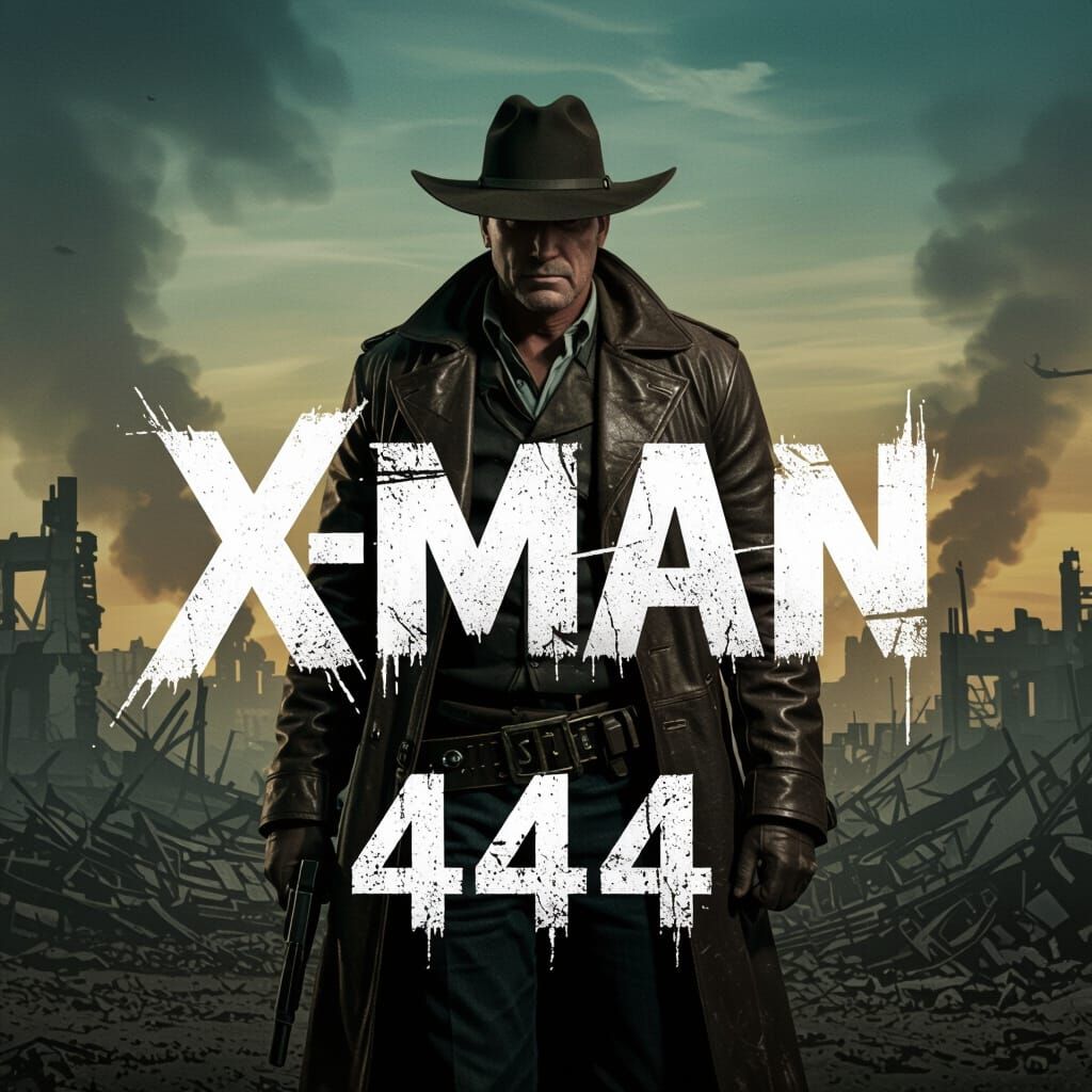 Sheriff in War Zone with Graffiti, Cinematic Style