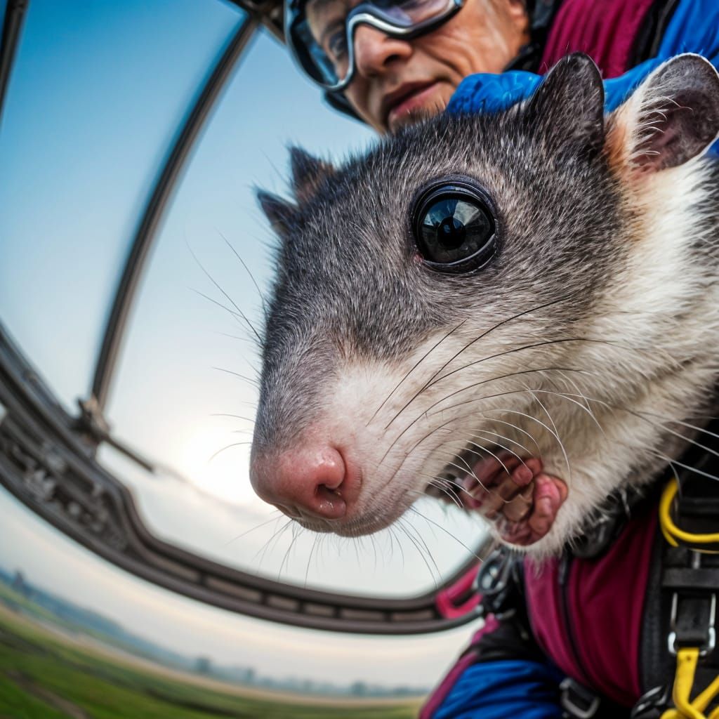 Grandpa Skydiving with Possums
