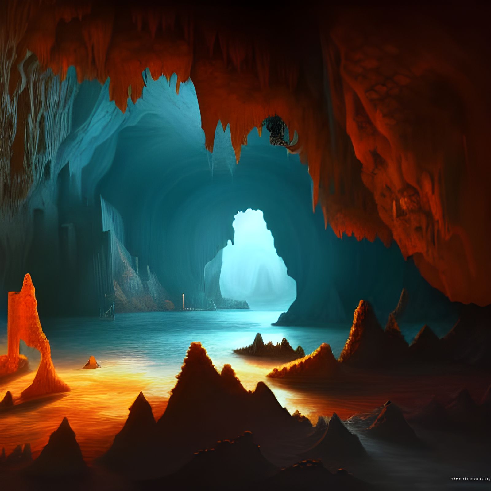 Fantastical Cave Hideout: Detailed Matte Painting