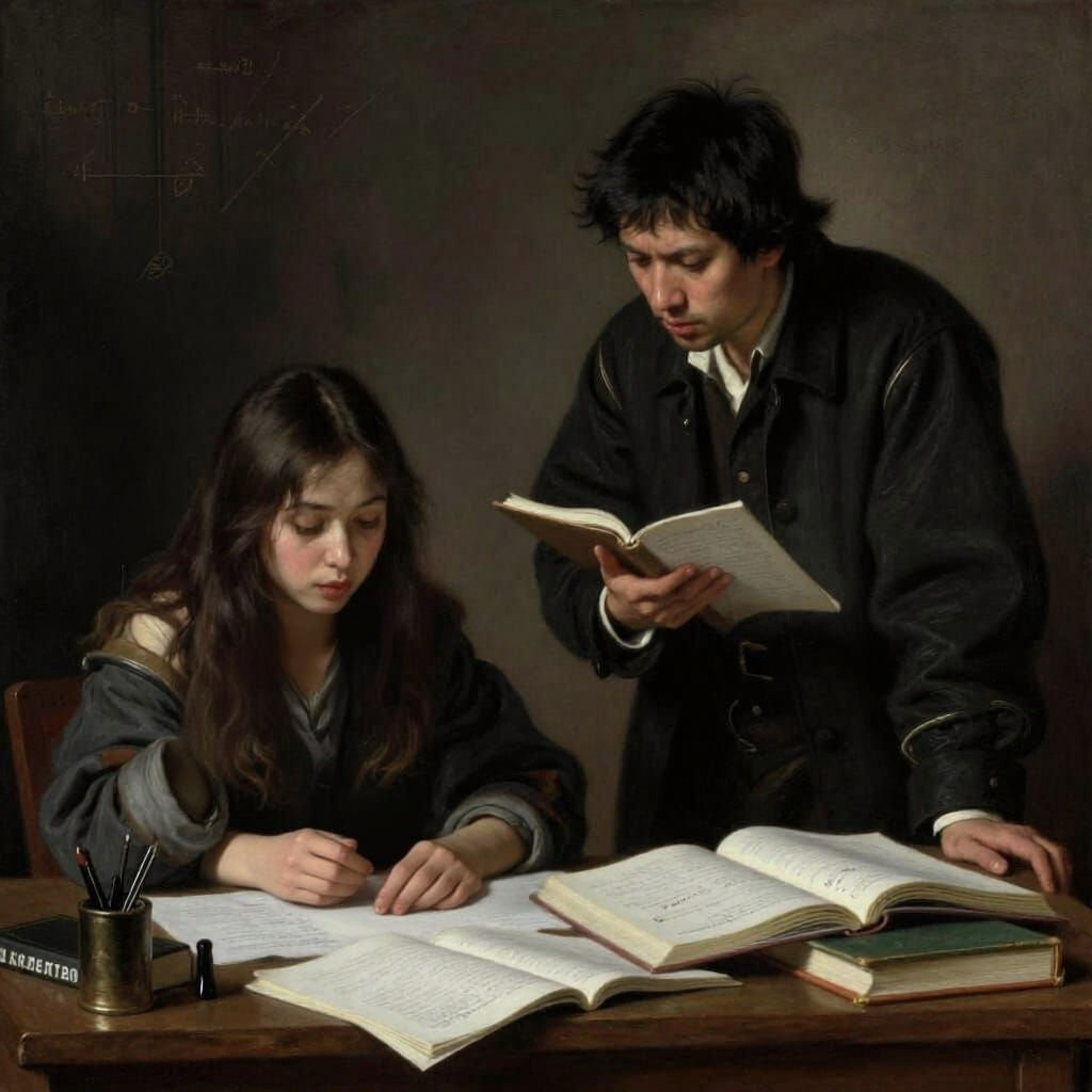 Student Confused by Math Problem as Professor Approaches