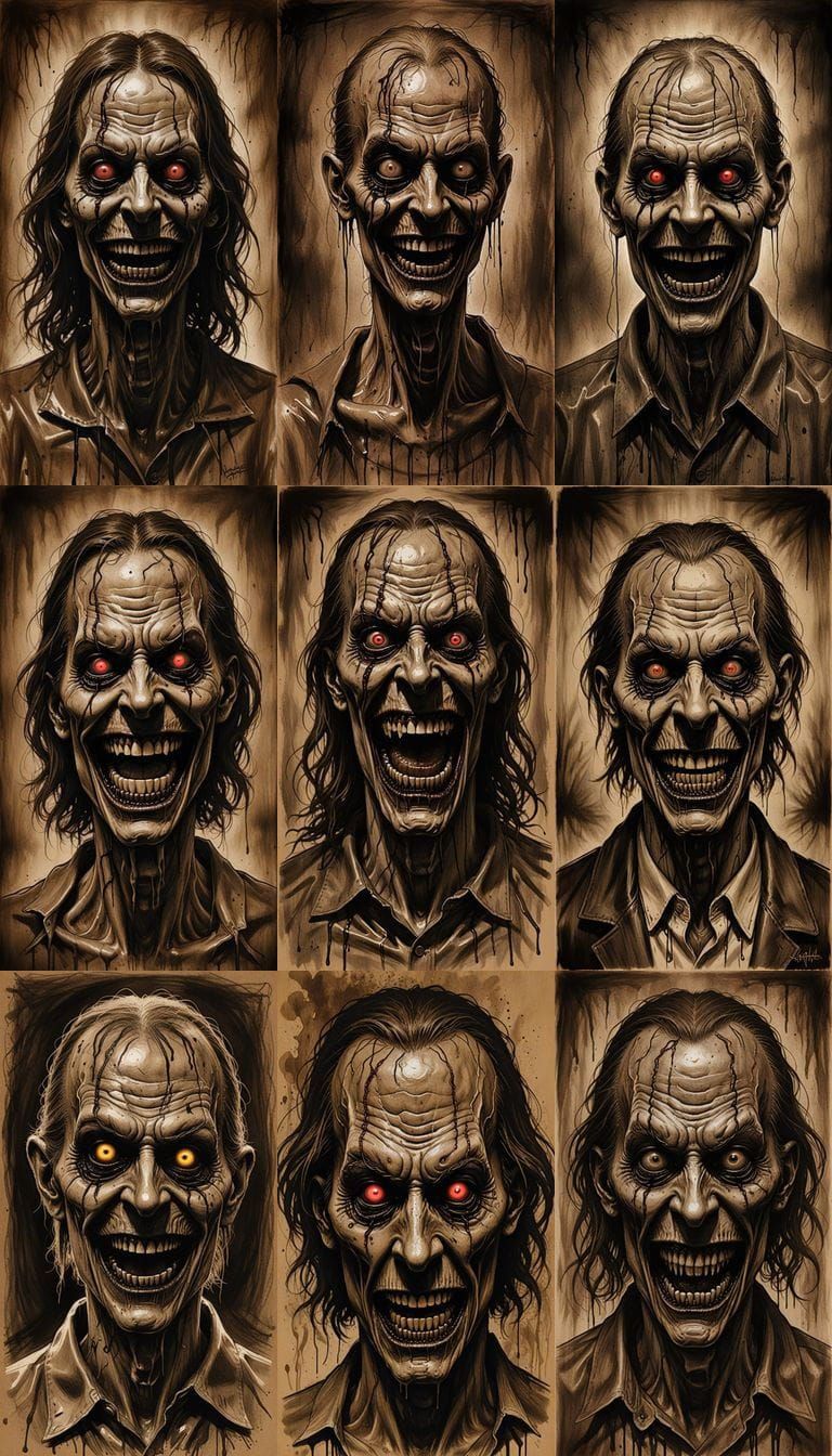 Distorted Crimson Horror in Sepia Tones