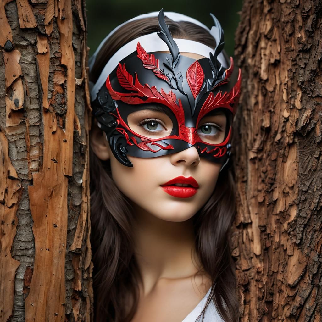 Girl with Masks: Dark Fantasy Concept Art