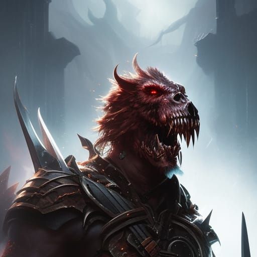 Undead Barbarian Berserker Portrait in Dark Fantasy Style