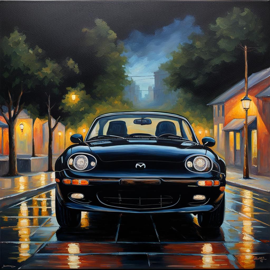 1990 Mazda Miata with a headlights conversion kit