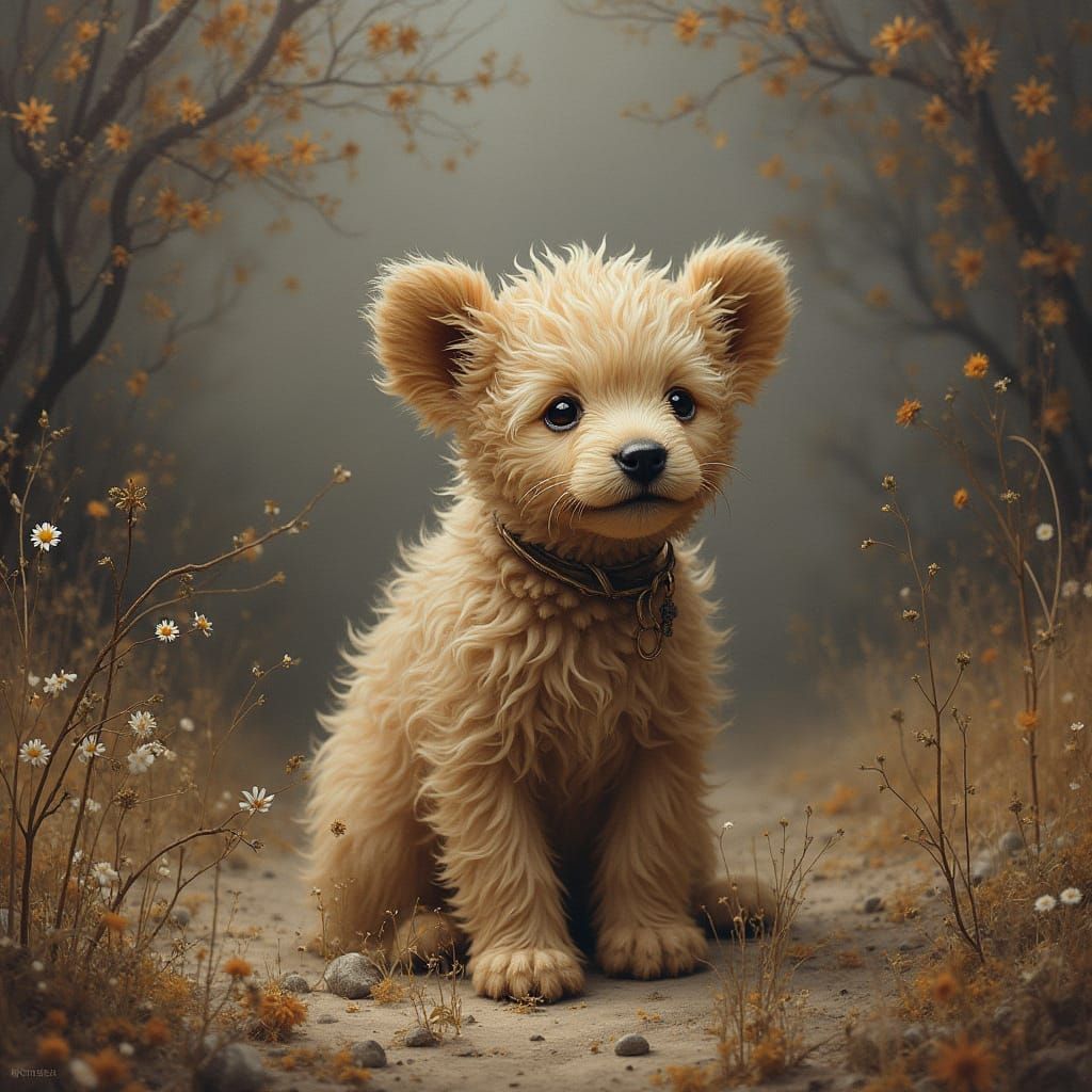 Adorable Bear Cub AI Generated Image