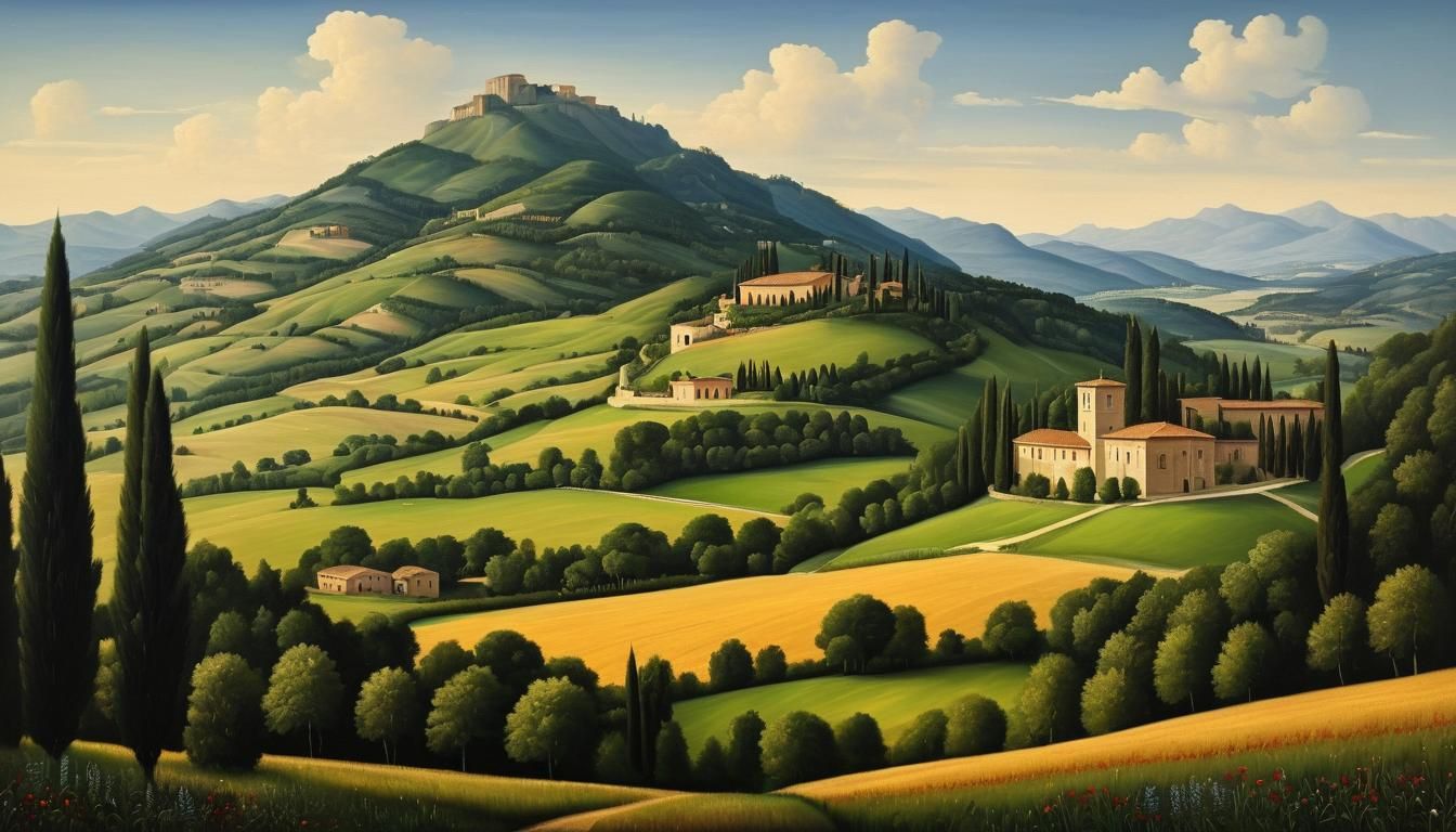 Renaissance Landscape Oil Painting