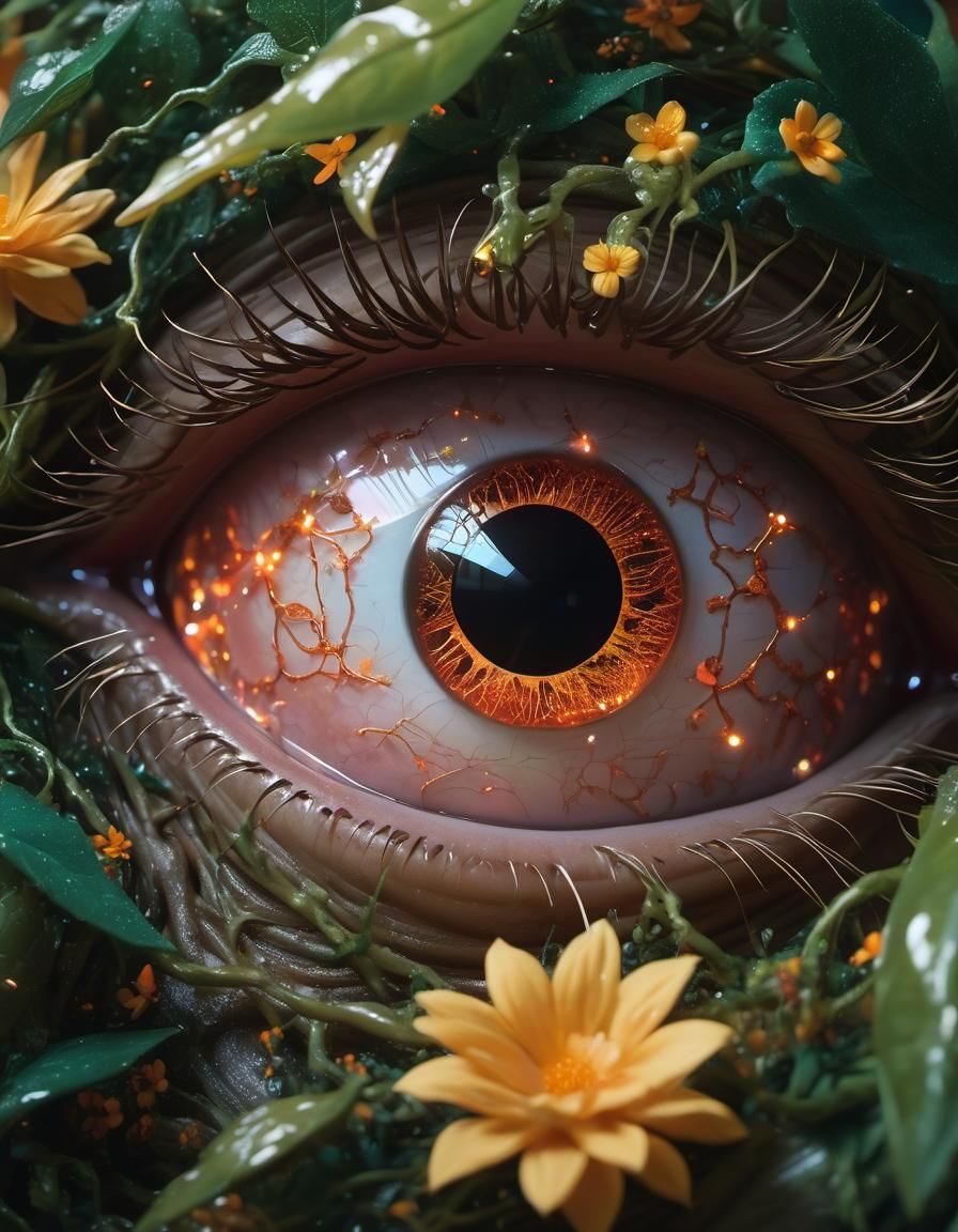 Crystal Eye Casting Magic in Anime Style