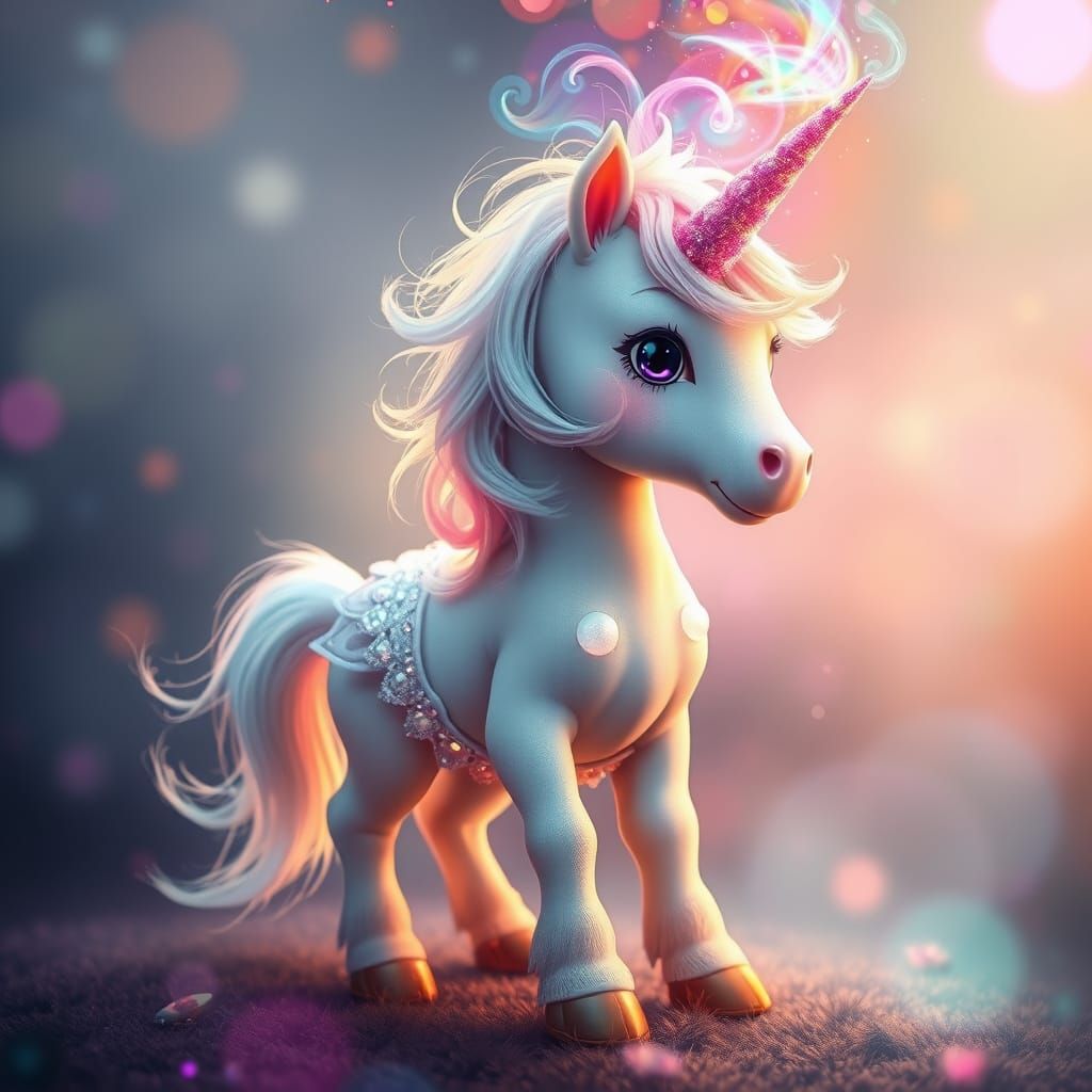 Sparkly Unicorn with Magic Mane, Dreamy Art