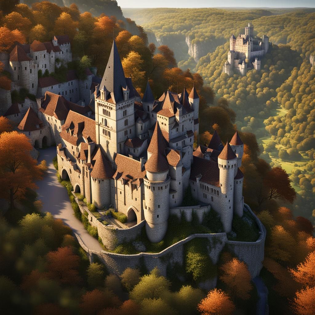 Rocamadour Castle in Dordogne Valley: Fantasy Concept Art