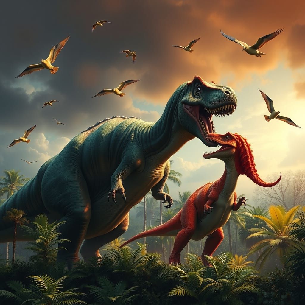Brontosaurus vs Allosaurus in Hyperrealistic Paleoart