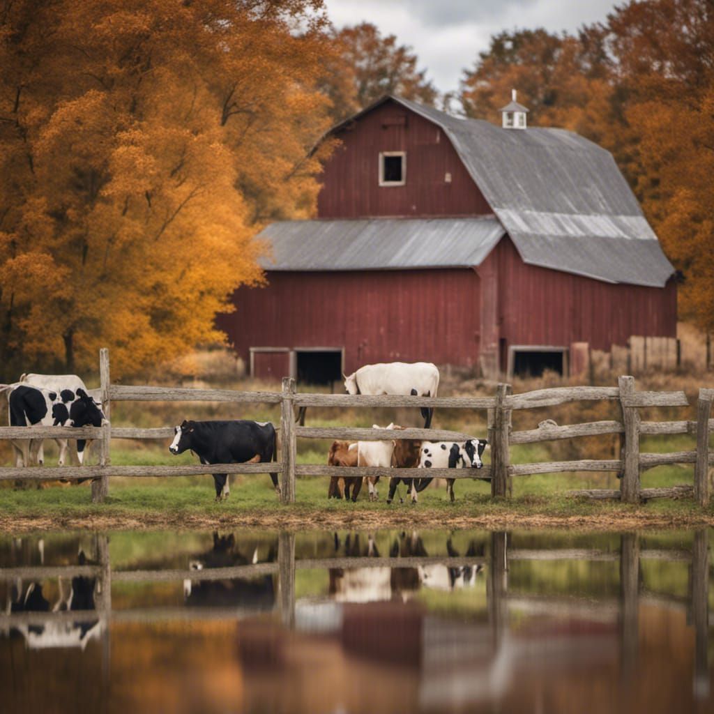 Picturesque Farm Scene in Autumn: Professional Photography