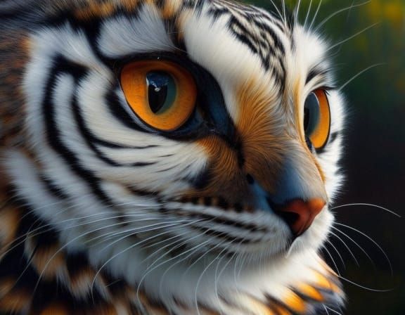 Hyperrealistic Owl Portrait in Oil Painting Style