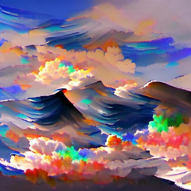 Iceland Coastline in Bob Ross Style