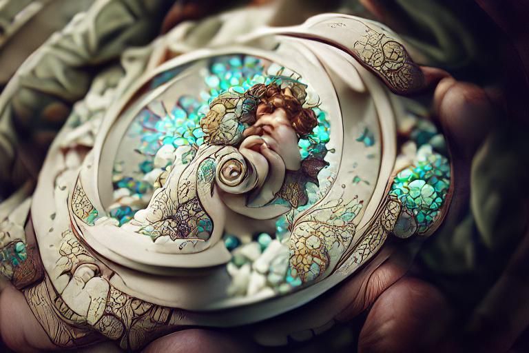 Enchanted Fantasy Gears in Art Nouveau Style