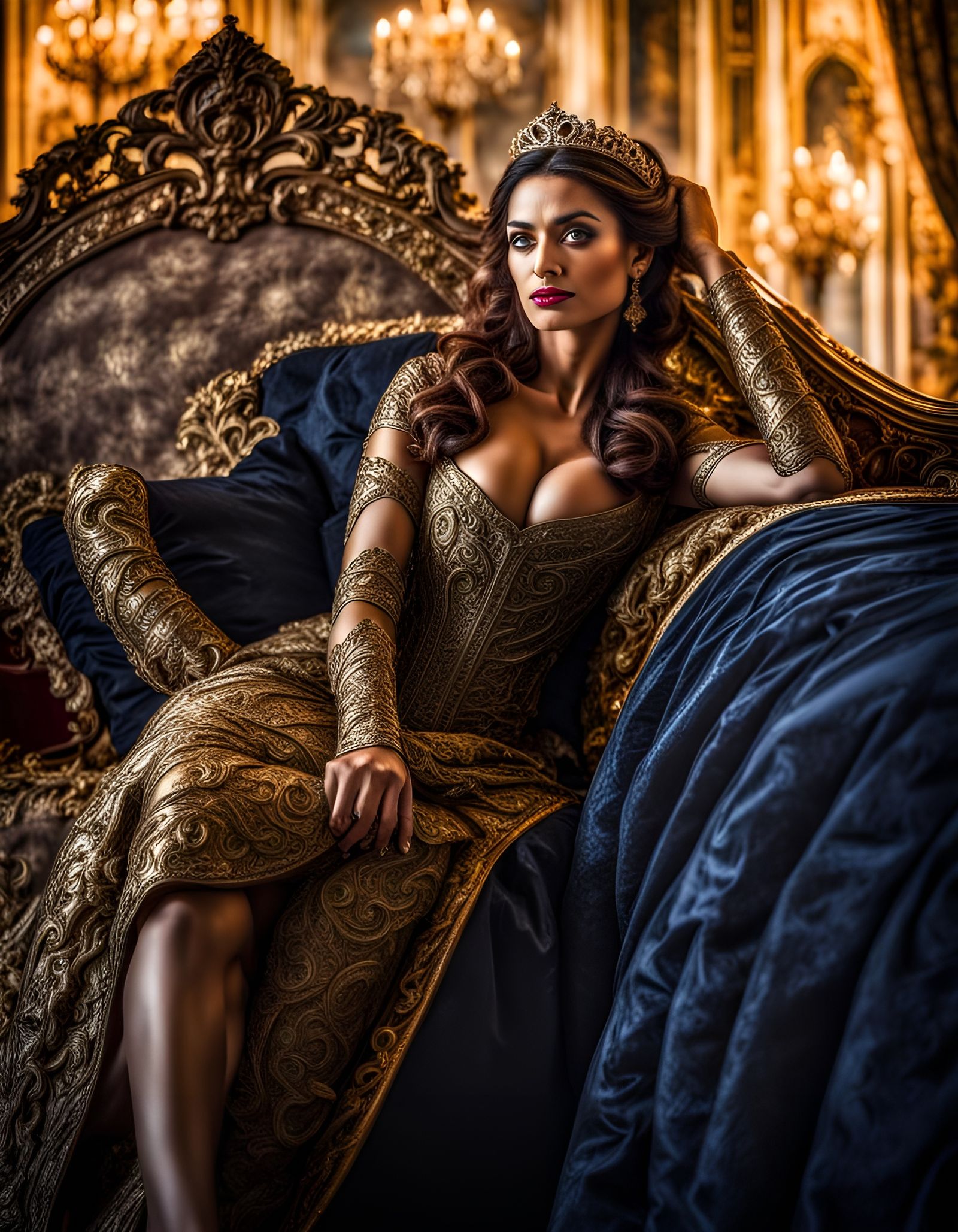 Queen Awaits Date: Hyperrealistic Cinematic Portrait