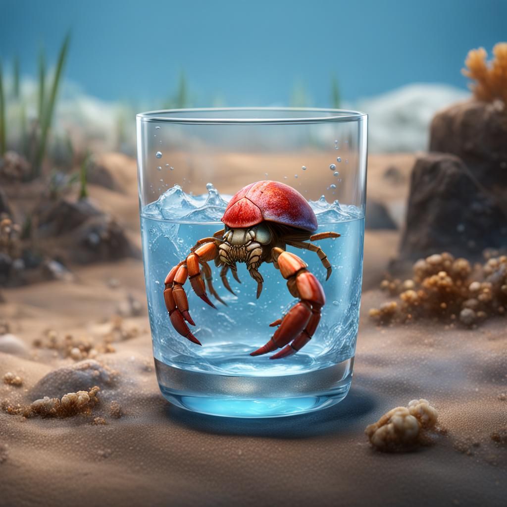 Hermit Crab in Glass: Detailed Matte Painting