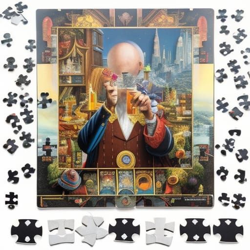 Drunken Fortune Teller Assembling Jigsaw Puzzles