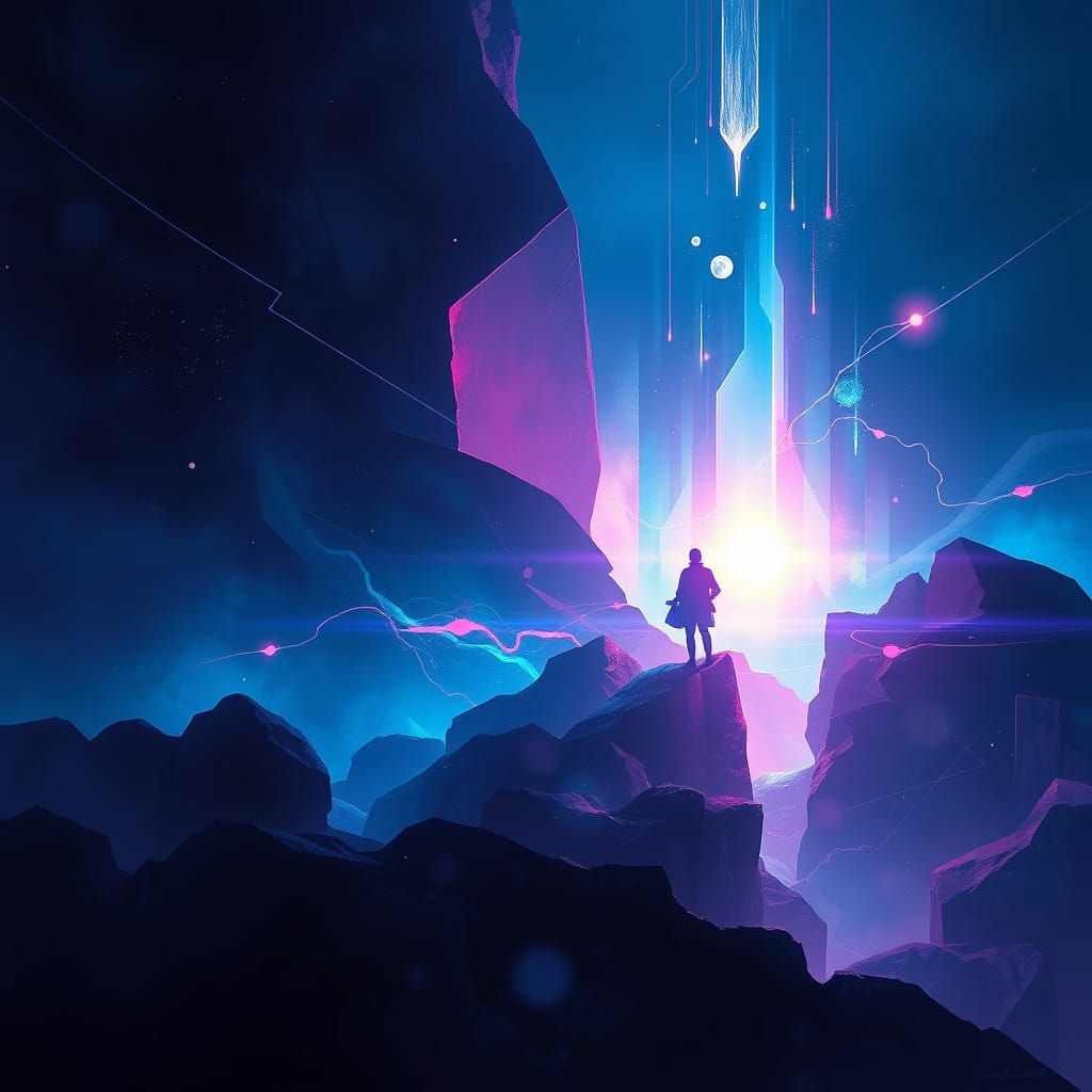 Abstract Future Memories in Surreal Digital Painting