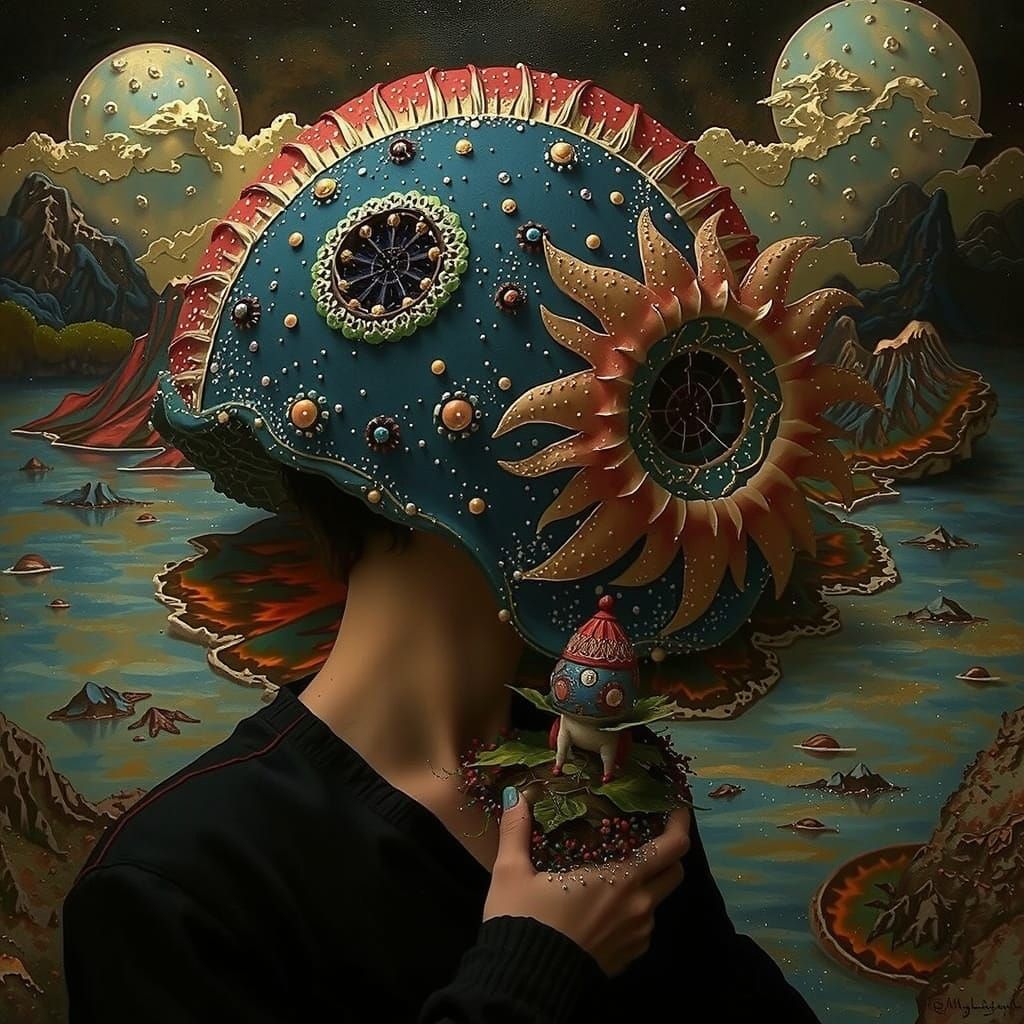 Dreamlike Gouache Landscape with Pink, Blue, and White Hues