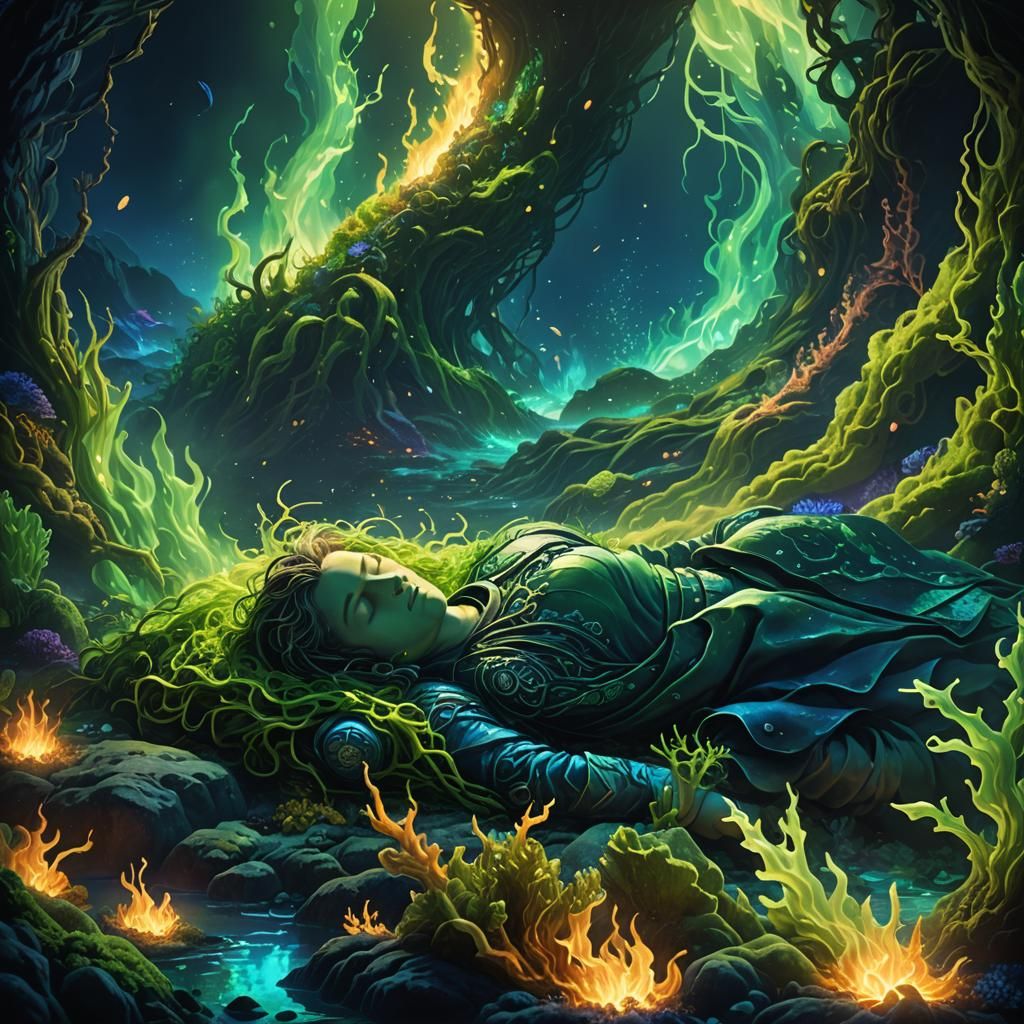 Guardian Sleeps in Deep Sea Fire