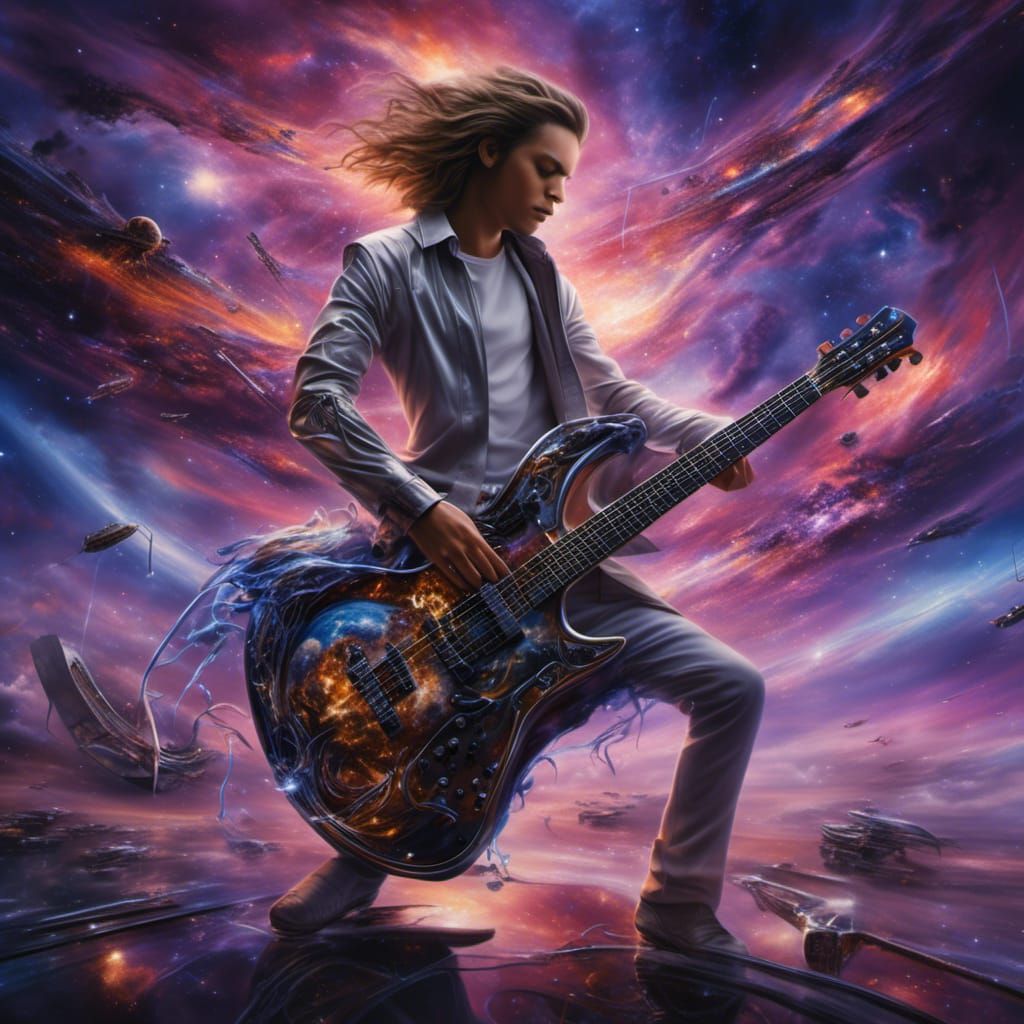 Electric Guitars Race Along a Galaxy Highway