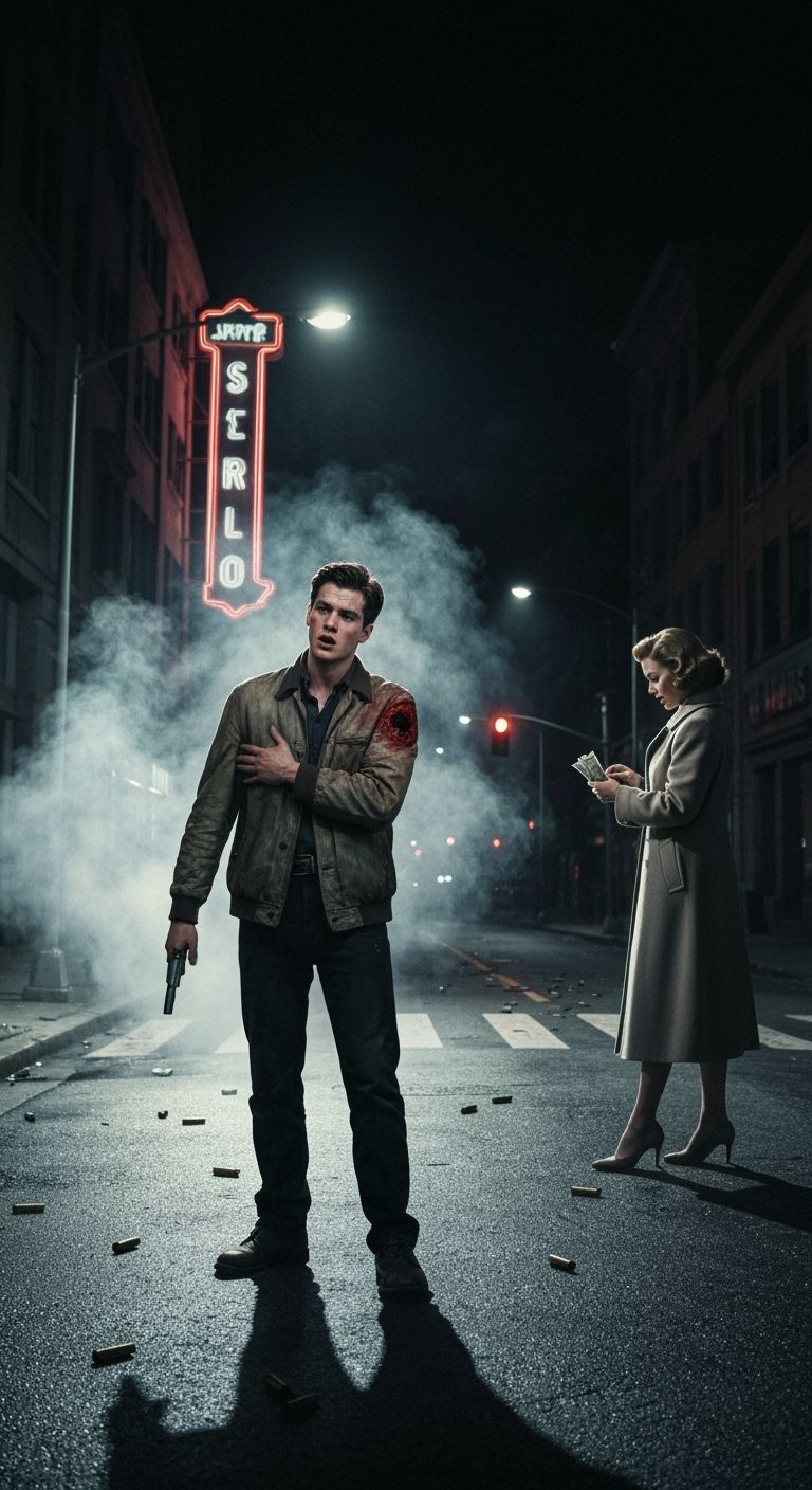 Man Survives Shootout, Woman Counts Cash in Noir City