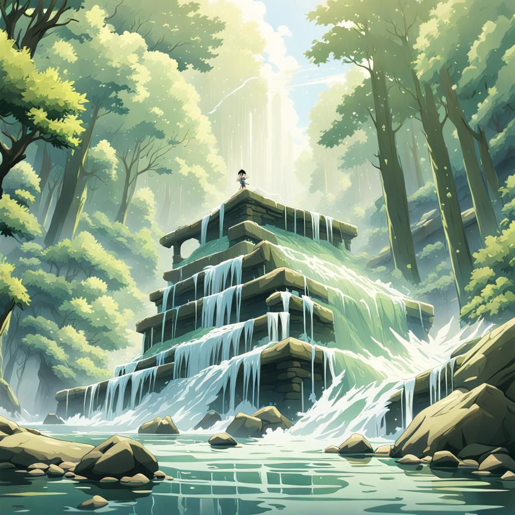 Iced Ribbon and Sword in Anime Style