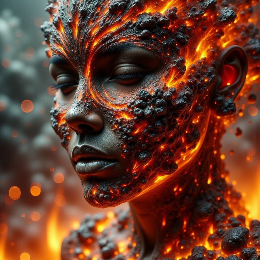 Volcanic Woman: Fantasy Art of Fire and Texture