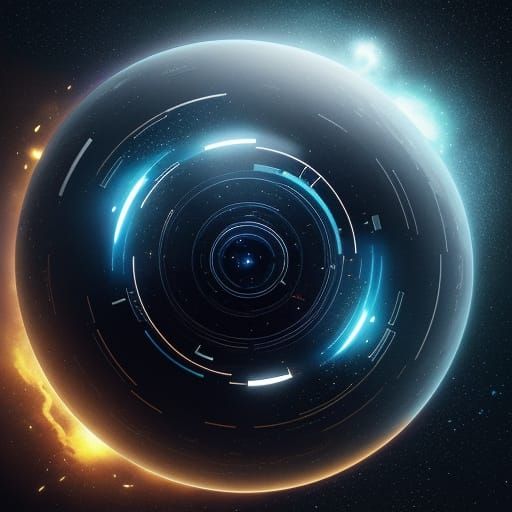 Alcubierre Drive Spaceship Concept Art in Sci-Fi Style