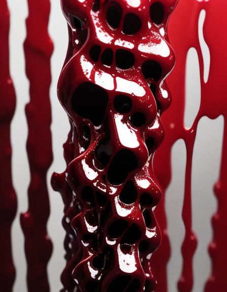 Realistic Dripping Blood Line on Transparent Background