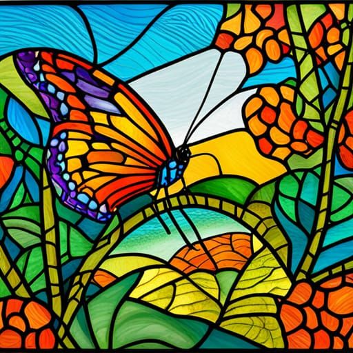 Butterfly Stained Glass Window Art