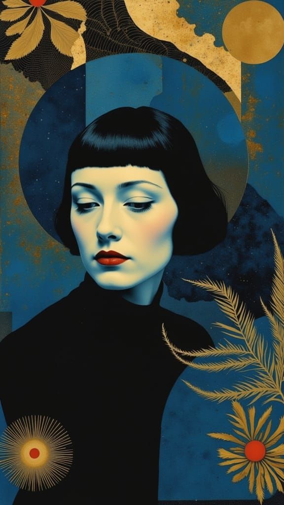 Gilded Gothic Landscapes in Cool Blues and Copper