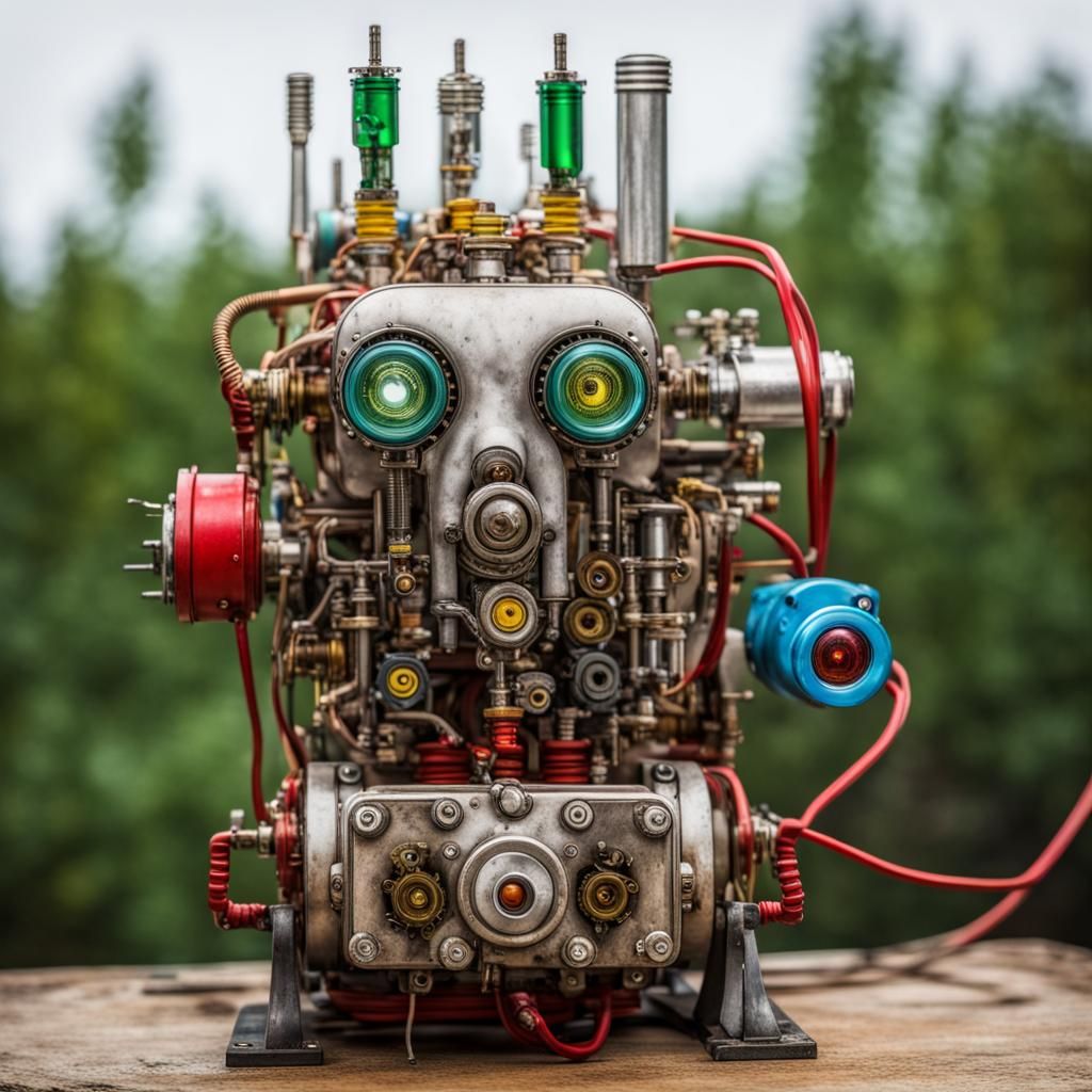 Steampunk USSR Robot with Human Eyes