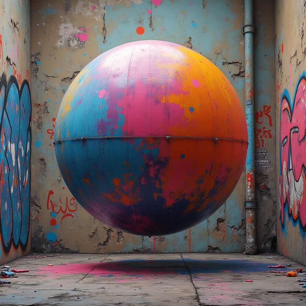 Surreal Giggle Ball Defies Gravity in Urban Oasis
