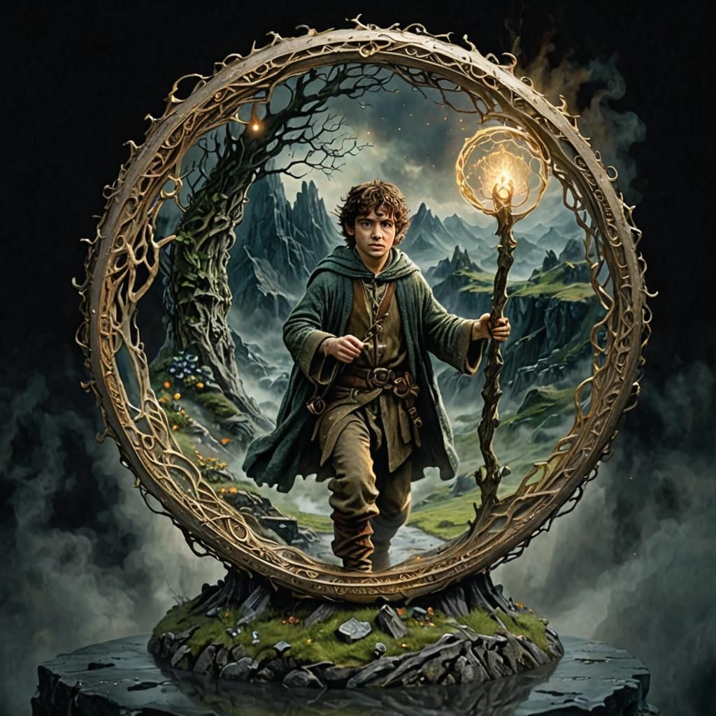 Frodo Inside the One Ring: Ethereal Fantasy