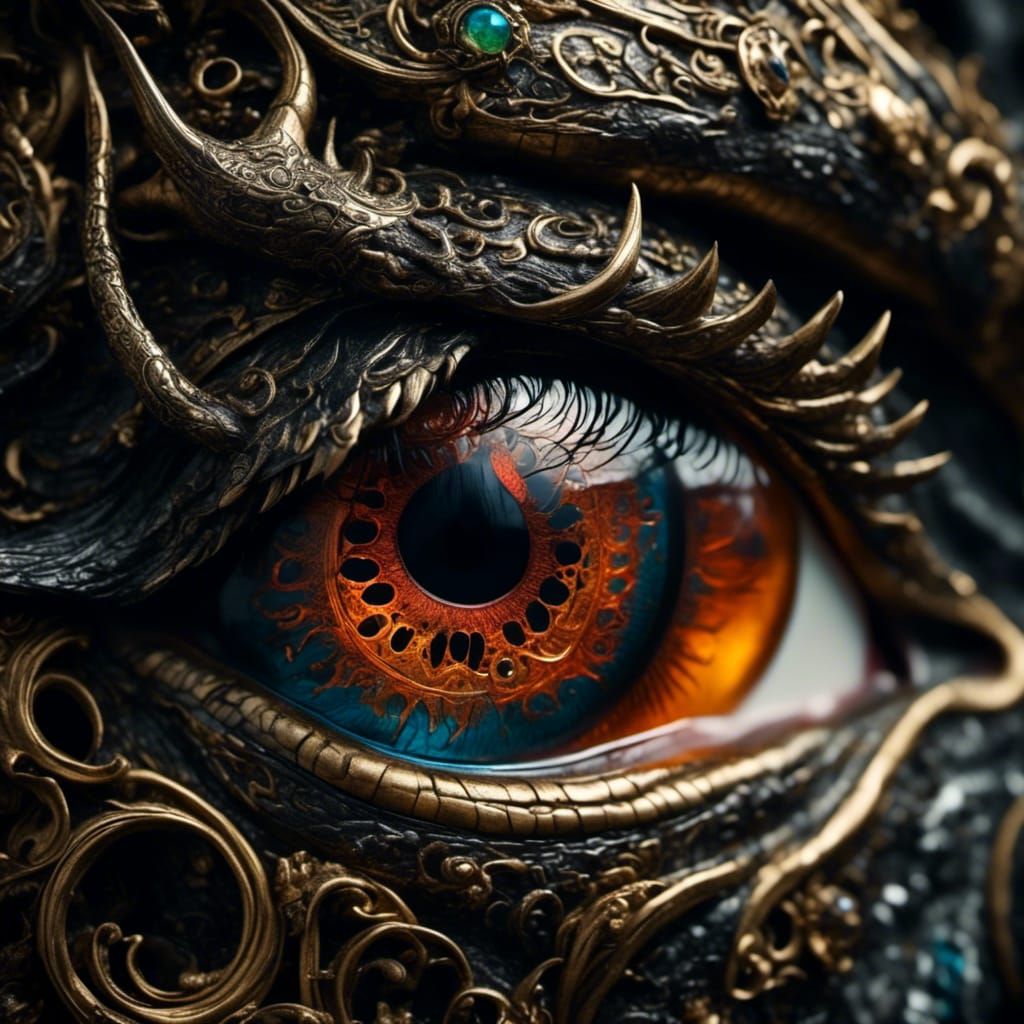 Hyperdetailed Dragon's Eye Close-Up