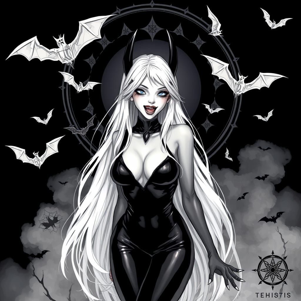 Surreal Thai Vampire Goddess in Dark Elegance Style