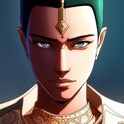 Exotic Anime Key Visual of South Korean Man