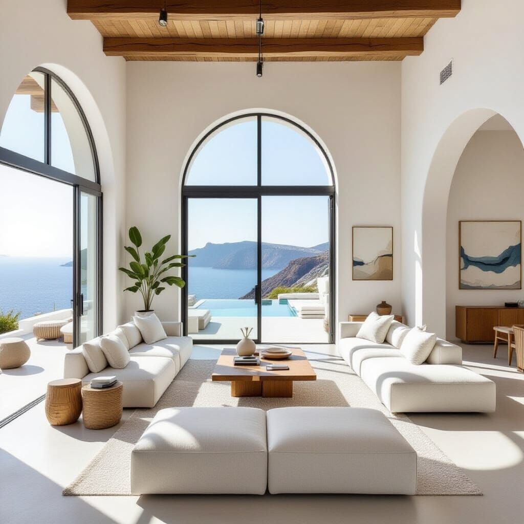 Santorini Villa: Luxurious Living with Aegean Sea View