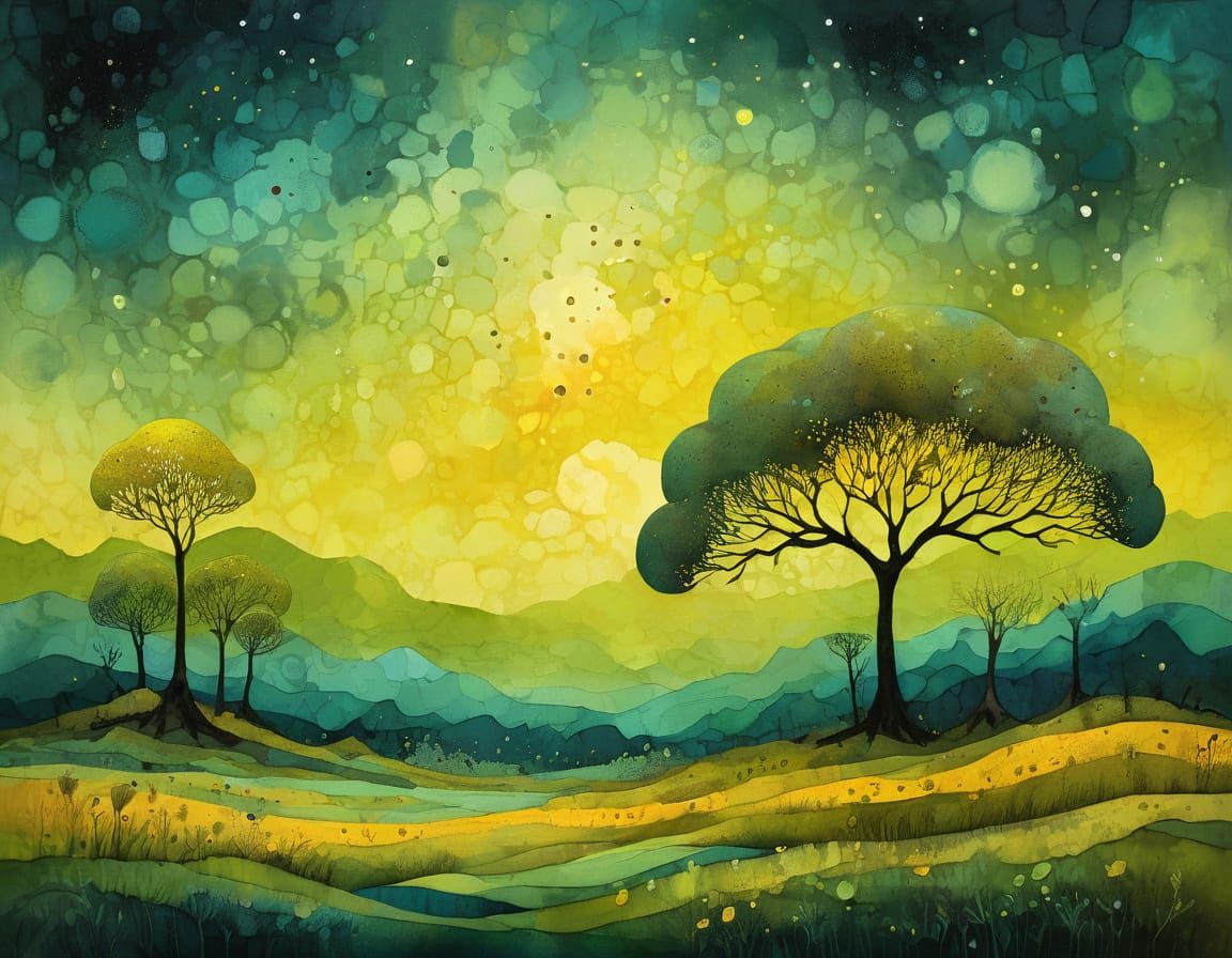 Luminous Impressionist Masterpiece in Gouache Style