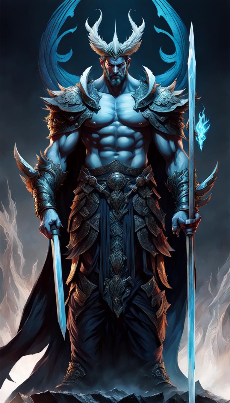 Hades Portrait in Ultra Detailed Splash Art Style