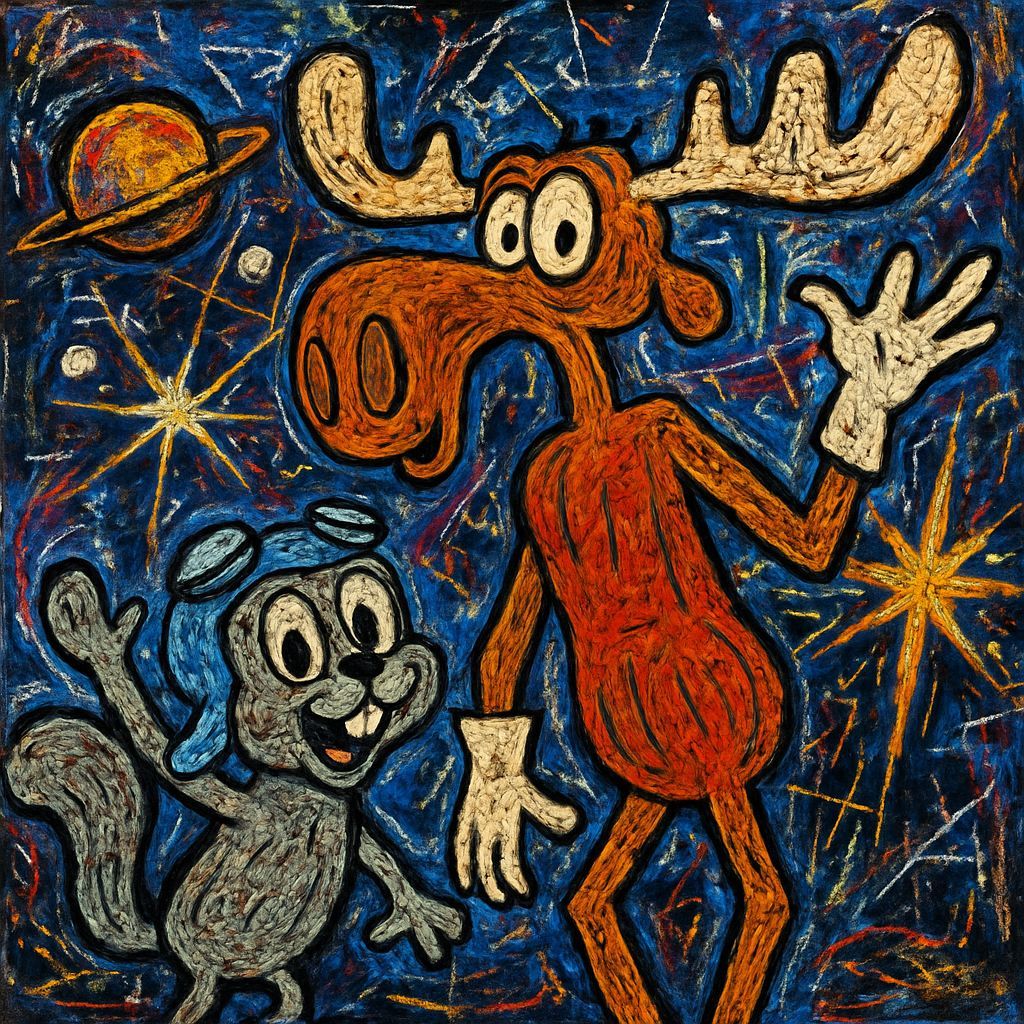 Rocky and Bullwinkle in Comic Book Style