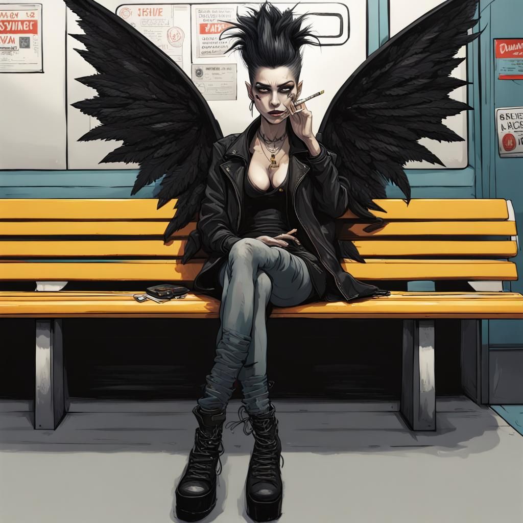 A gothic  badass fairy