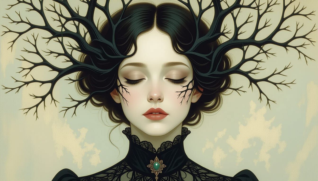 Haunting Symbolist Portrait of a Victorian Woman