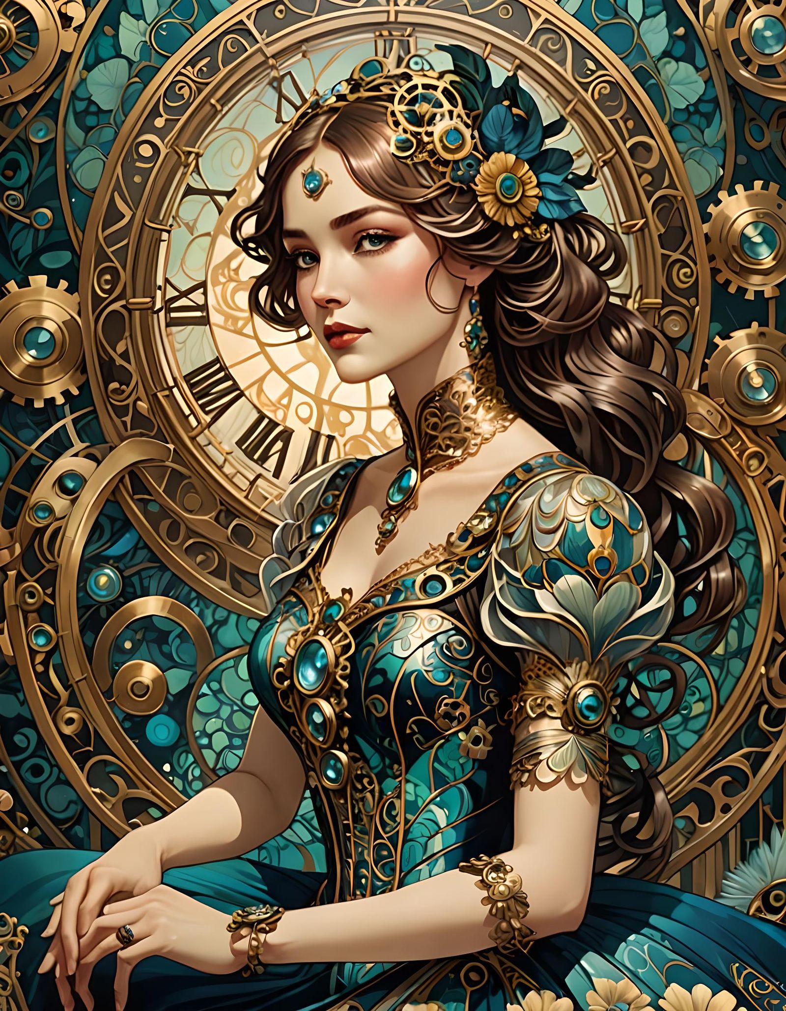 Art Nouveau Poster: Mechanical Songstress Serenade