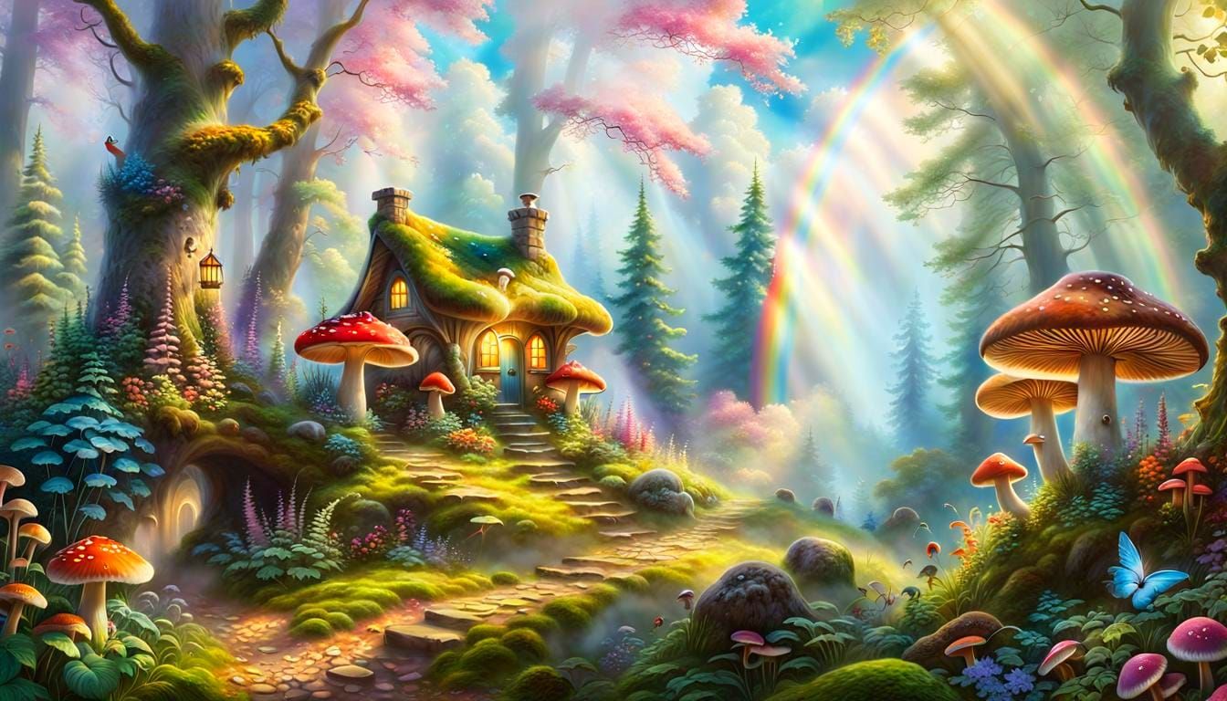 Whimsical Forest Sanctuary in Soft Focus