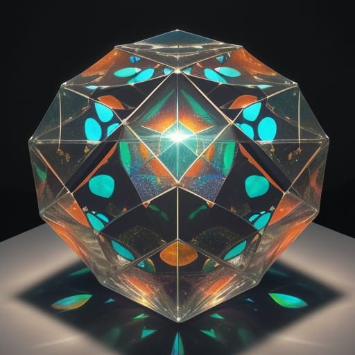 Fractal Crystalline Core in Neo-Impressionist Oil Painting