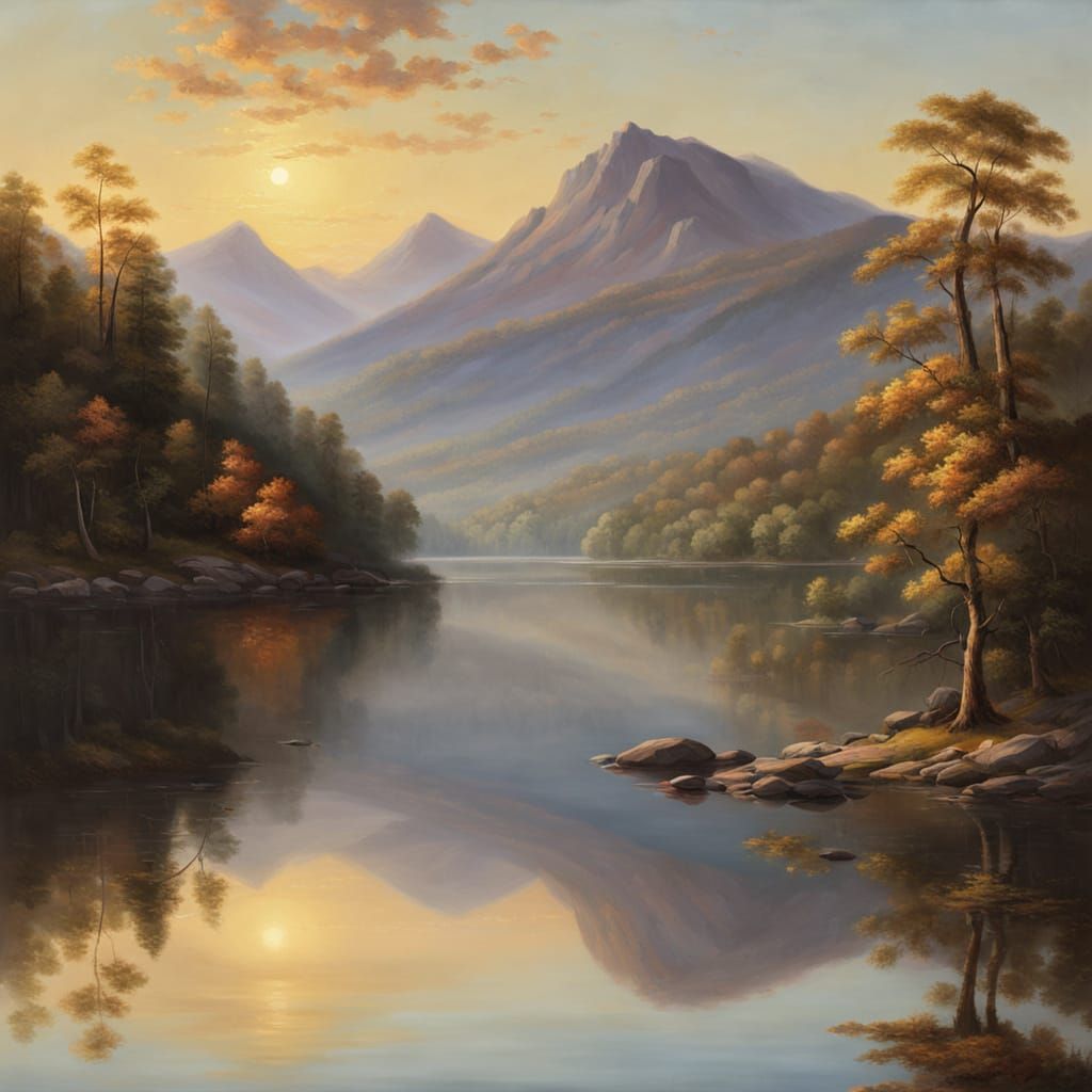 Majestic Landscape at Mirror Lake Under Golden Hour