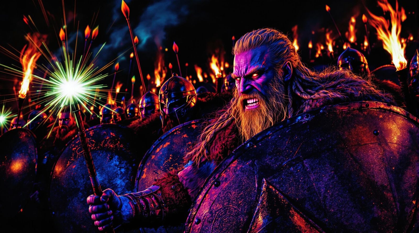 Viking Warriors in Dark Felt Shadows