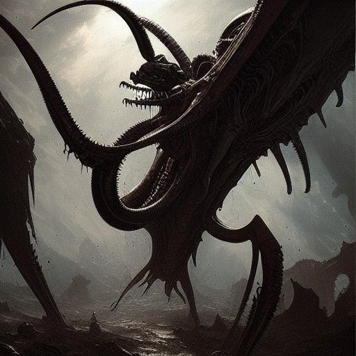 Alien Xenomorph Hunt in Horror Style